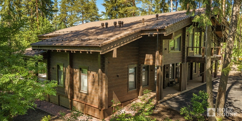 Двухэтажный дом из клееного бруса с террасой и балконом по проекту Австрия v4 - фото 6 на сайте Holz House